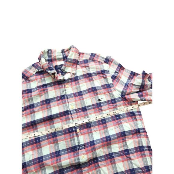 Vineyard vines Linen blend Classic fit button up shirt plaid mens SMALL - Picture 4 of 8